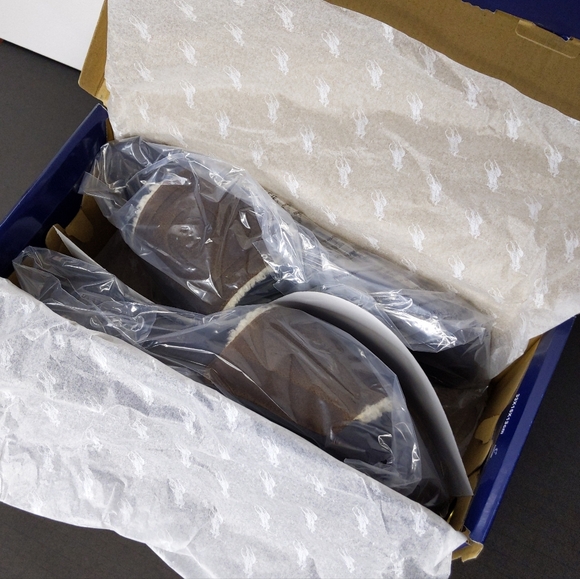 Polo Ralph Lauren Men's Suede Leather Shearling Slide Sandals Brown New 10 11 - Picture 4 of 9